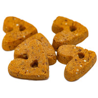 Daisy Mae's Free Spirit™ Quinoa Bacon Cheese Hearts are a perfect size for Medium to Large dogs and can be broken in half for smaller dogs.