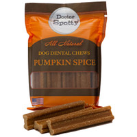 Doctor Spotty™ Pumpkin Spice Dog Dental Chews are made in the USA with the finest all-natural ingredients.