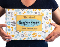 The Original Naughty Spotty™ Best Friend Box with Floppy Fetch Disc (Blue or Green) & EVA Foam Ball