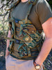 Front of the M81 Load Bearing vest in woodland camo 
