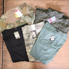 item examples in the mystery clothing box, shorts, jackets, pants 
