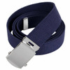 Classic Military Style Web Belt (Navy belt and Chrome Buckle)