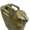 Military 5 Gallon Fuel Can facing Cap in olive on a fuel can