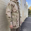 side view being worn U.S. Issue Desert Gore-Tex® waterproof Parka
