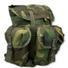 U.S. Issue ALICE Backpack, Radio in the color woodland showing the front of the bag
