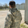 Hood line flat of the ACU army issue ECWS rain gore-tex jacket
