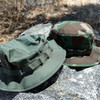 U.S. Issue Boonie Jungle Hat, NyCo Rip-Stop in the pattern woodland and olive. Olive had is laying on top of the woodland