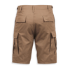 Classic military style BDU cargo shorts in a durable fabric with side cargo pockets and adjustable waist - Coyote