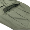 close up of the rip-stop GSA fabric and pocket with button closure