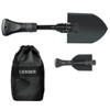 Gerber Gorge Folding Shovel in expanded size and folded. Also shows the drawstring bag Gerber Gorge Folding Shovel in expanded size and folded. Also shows the drawstring bag