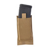 Elastic Single Rifle Mag Pouch in the color coyote with a Mag inside