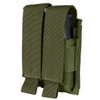 Front side of the Double Pistol Mag Pouch in the color Olive Drab