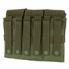 Back side of the Triple M4 Mag Pouch showing the MOLLE webbing and buckle snaps 
