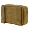 Back side of the coyote pouch showing the MOLLE webbing 