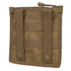 Back side of the pouch showing the MOLLE webbing, snaps, and the zipper 
