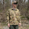 U.S. Army Issue OCP Level 4 Wind Jacket, ECWCS Gen III on a person in the woods