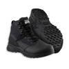 Black 6 inch Original SWAT Alpha Fury 2.0 tactical boots with polishable leather toe, side zipper, and athletic mesh upper.