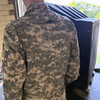 Military Issue CVC Coveralls back showing the rear vent 