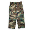 Military Issue M65 Cold Weather Field Pants, Woodland  nyco fabric laying flat