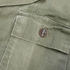 pocket Vintage Cotton Sateen Military Fatigue Utility Shirt, Small 1947