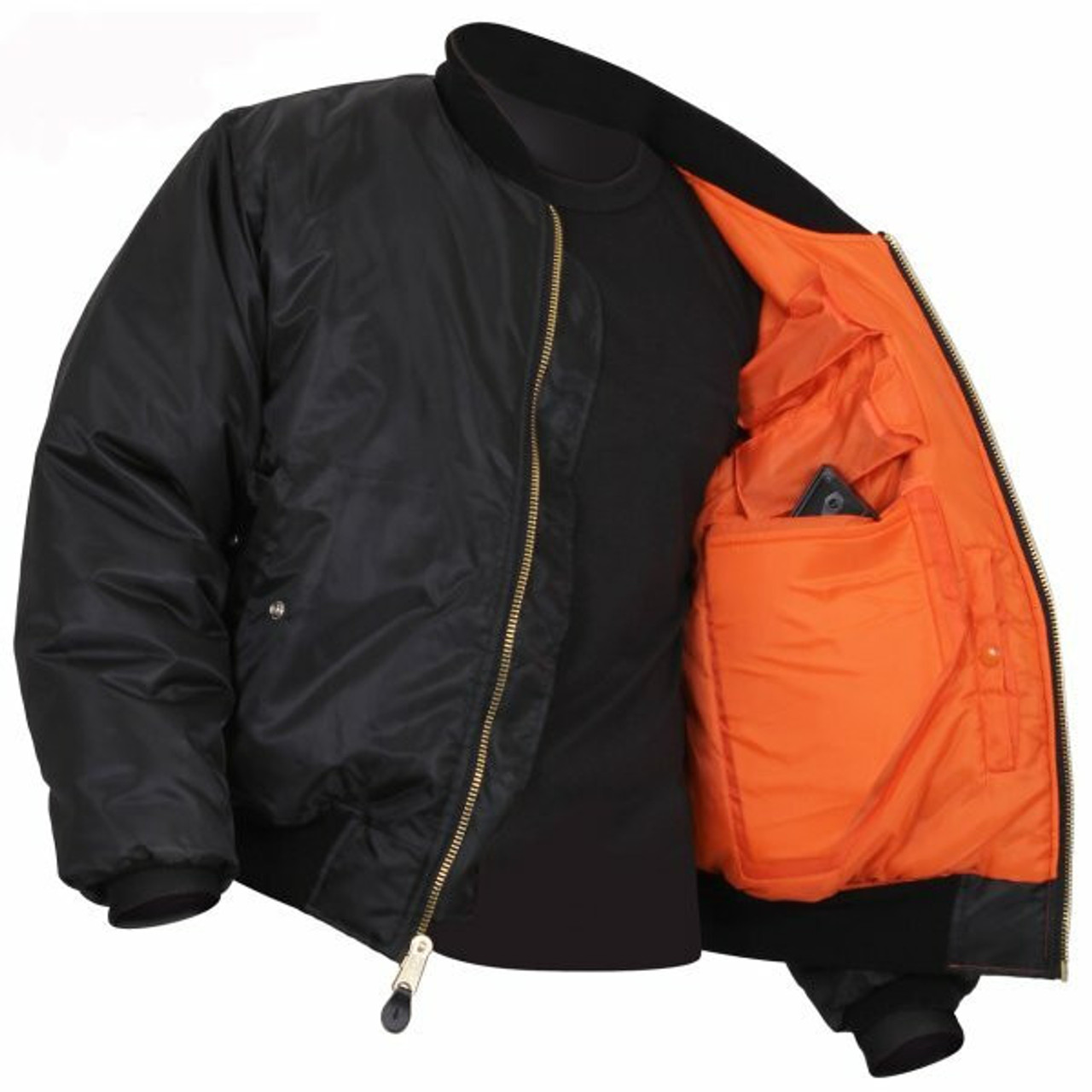 Concealed Carry Black MA-1 Flight Jacket 77350