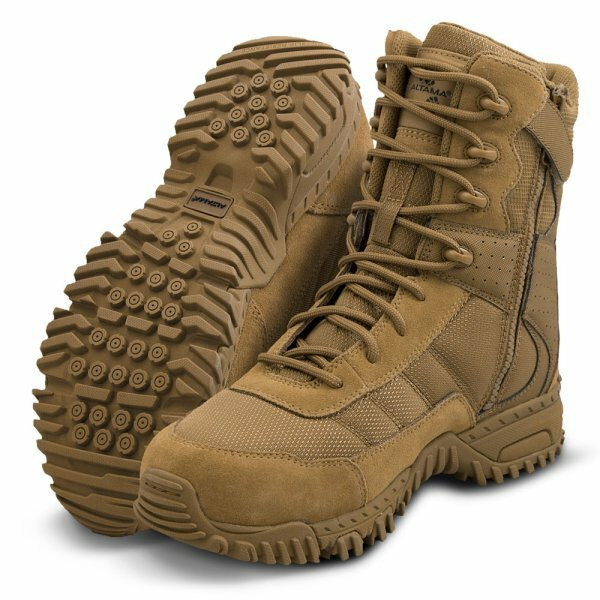 tan side zip tactical boots