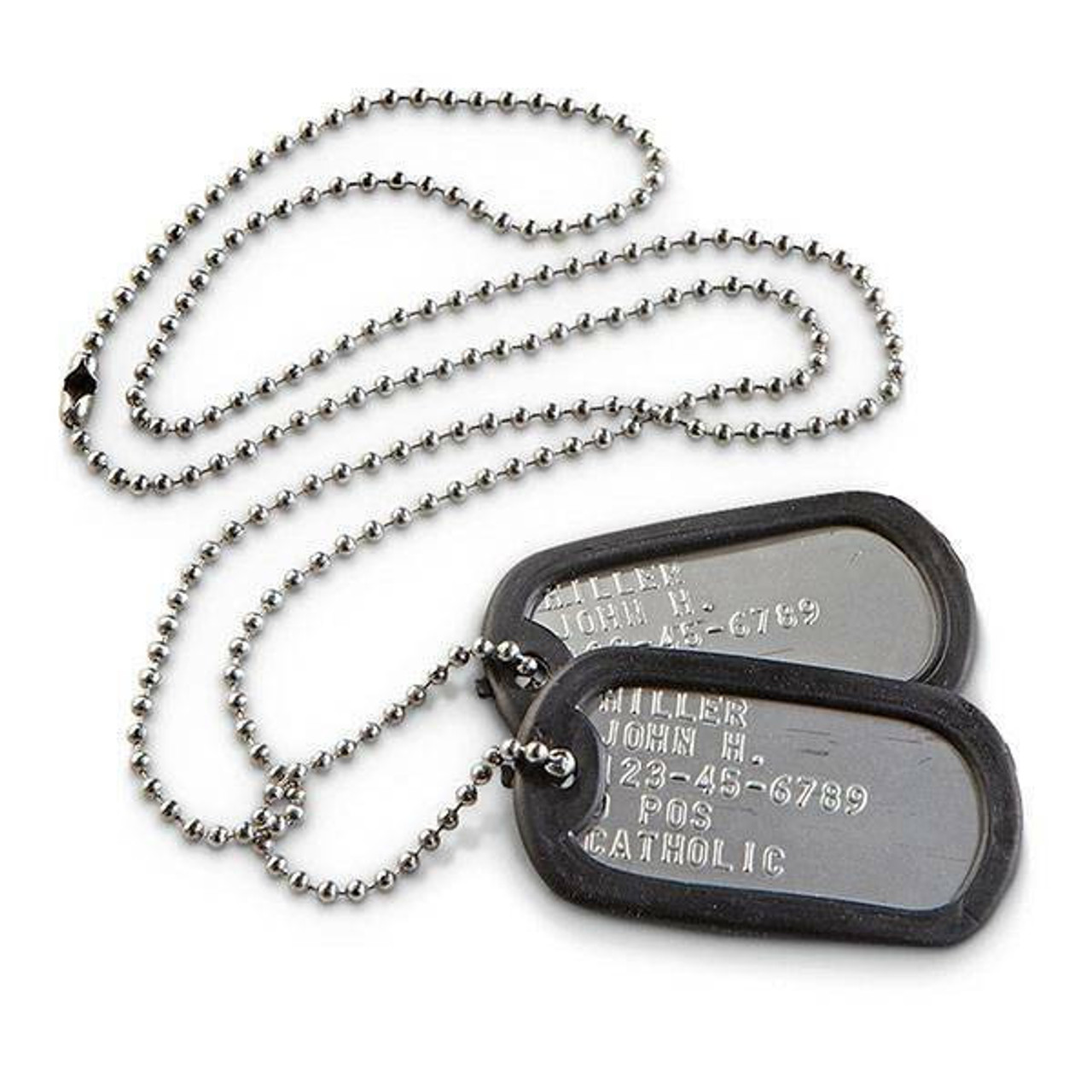 what information should be on a military dog tag