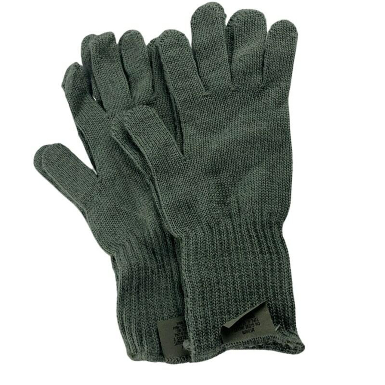 Military Issue Foliage G.I. 100% Wool Glove Liners, 2 Pack