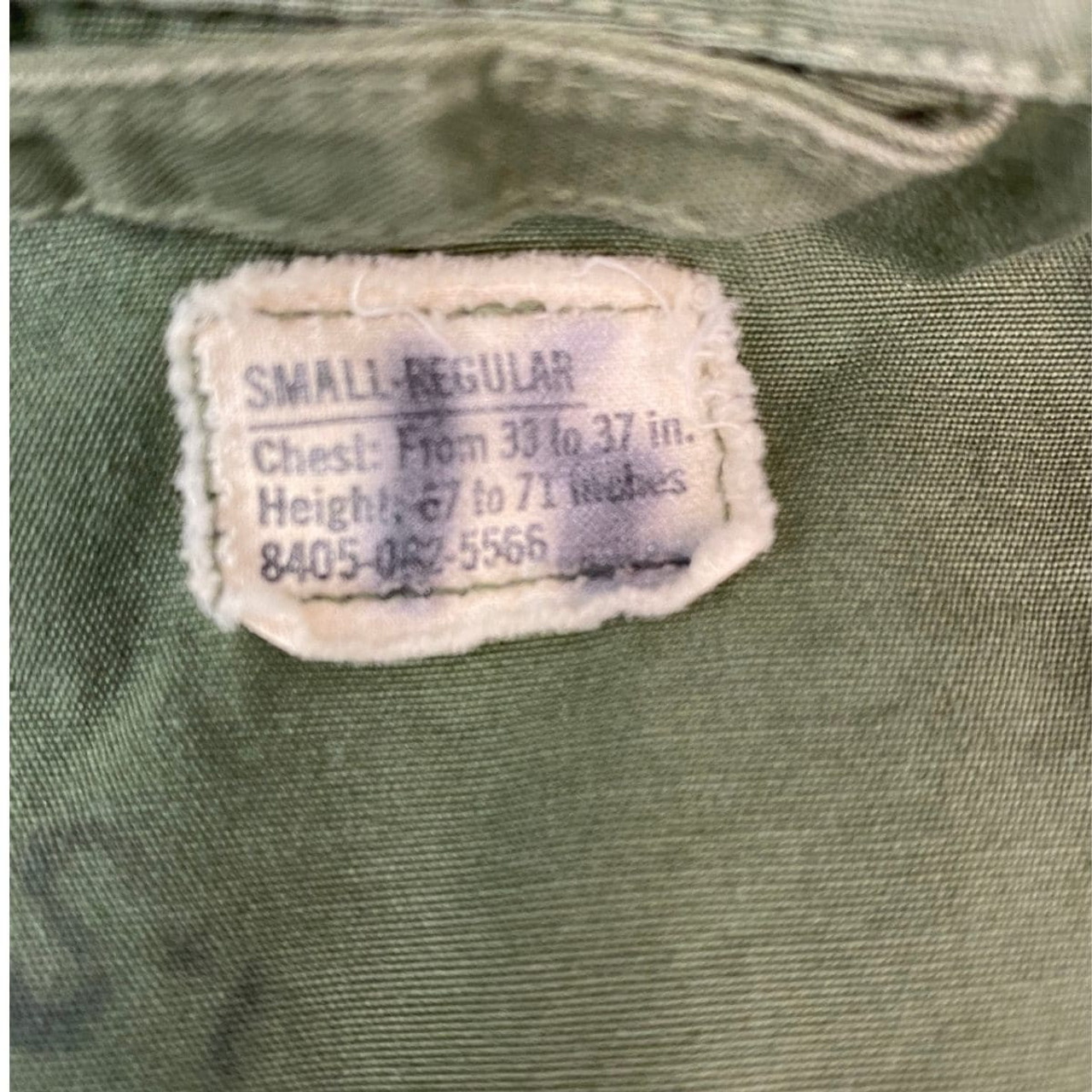 Vintage Vietnam 1967 OD Slanted Pocket Jungle Shirt, SR ...