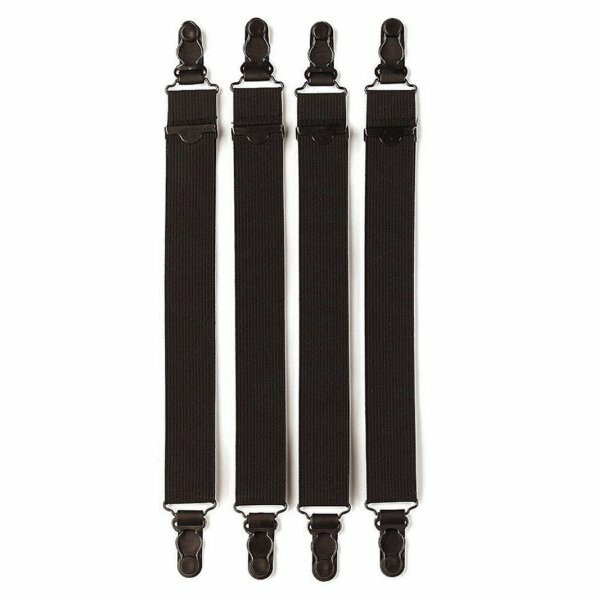 dress shirt straps Kedofe Men Stays Adjustable Elastic Shirt Garter Shirts Holder with Non-slip Locking Clamps for Police Military (Black) at Amazon Men's Clothing store shaped suspenders at Hisdern. Shirt Stays for Men Adjustable