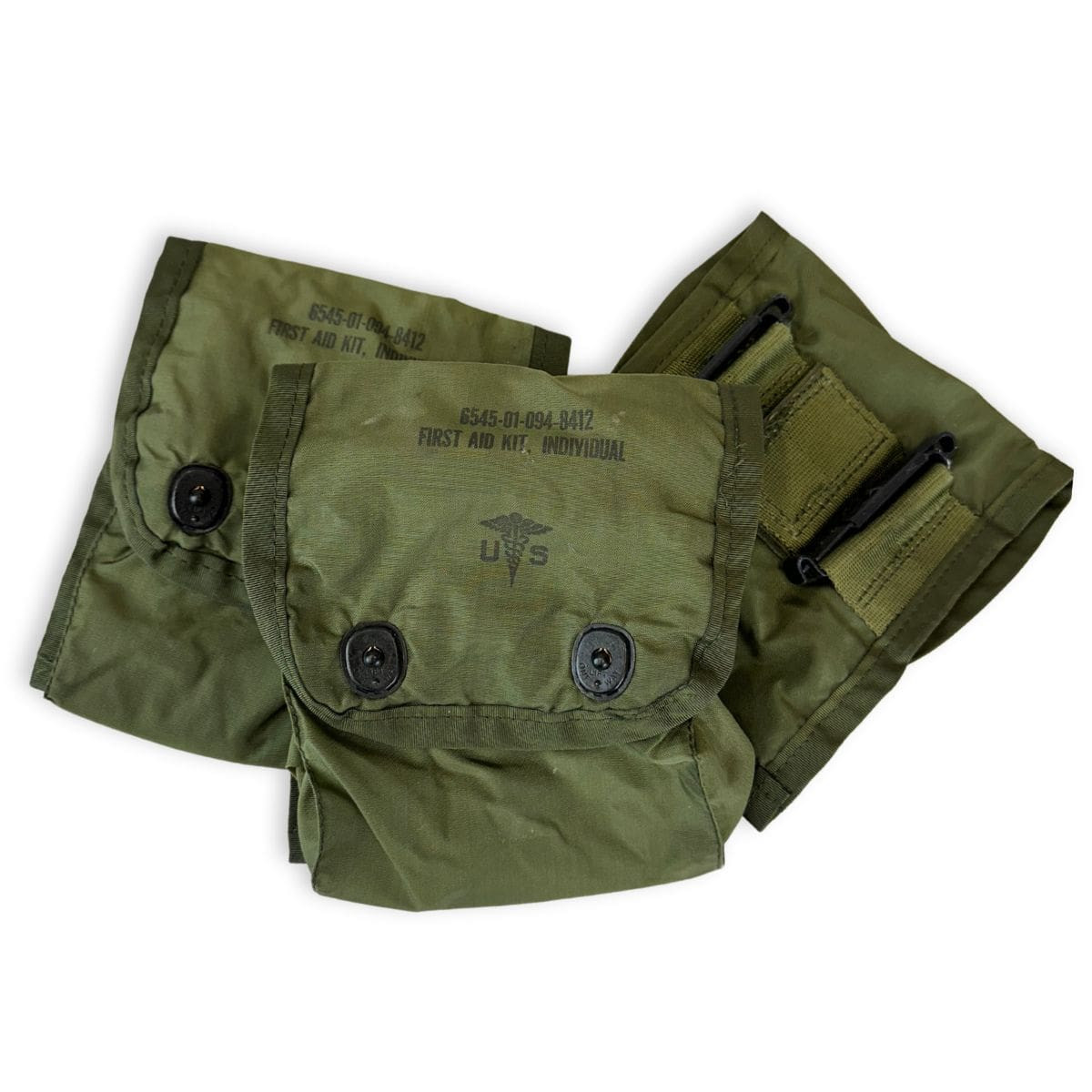 3 Pack, G.I. Issue OD IFAK Nylon 1st Aid Kit ALICE Pouch