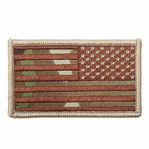 Multicam Reverse American Flag Patch - Hook Back