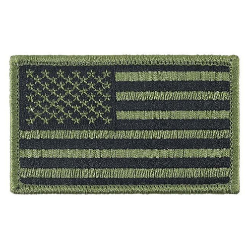 American Flag Patch  Olive & Black Hook Back