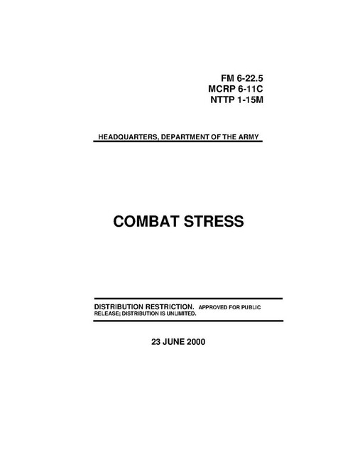 Combat Stress Military Guide Manual