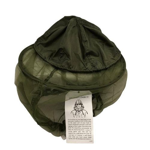 Military Issue Green Mosquito Insect Head Net, New