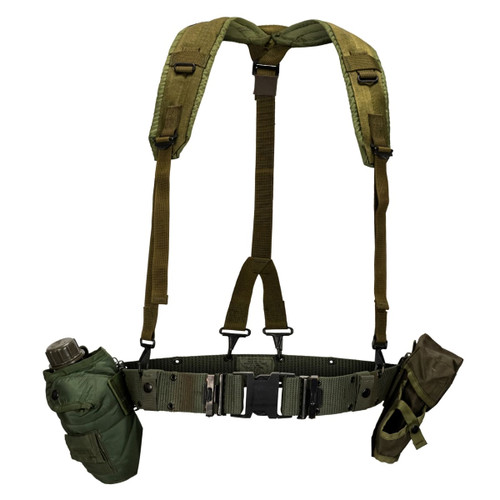 GI Issue Pistol Belt, Canteen, Suspenders Set