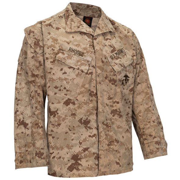 Front of the USMC Issue Desert Digital MARPAT Shirt, Used
