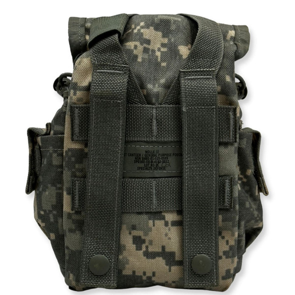 Backside of the U.S. Issue ACU MOLLE GP Pouch and Canteen Set Backside of the U.S. Issue ACU MOLLE GP Pouch and Canteen Set