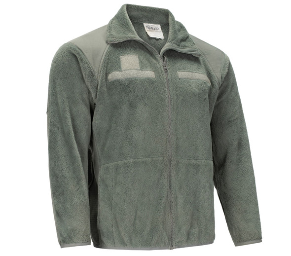 Used Army Issue PolarTec Fleece Jacket in the color Foliage Used Army Issue PolarTec Fleece Jacket in the color Foliage