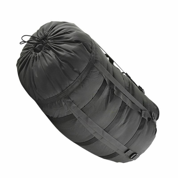 U.S. Issue Black Compression Stuff Sack Bag Used tilted diagonally U.S. Issue Black Compression Stuff Sack Bag Used tilted diagonally