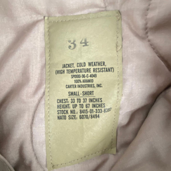 U.S. Issue CVC Cold Weather Jacket, Aramid FR U.S. Issue CVC Cold Weather Jacket, Aramid FR
