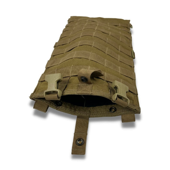 U.S. Issue 3L MOLLE Hydration System opened up showing the MOLLE webbing U.S. Issue 3L MOLLE Hydration System opened up showing the MOLLE webbing