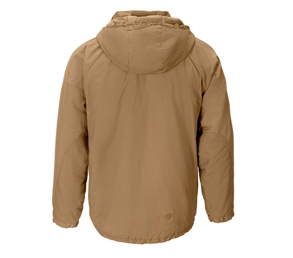 Back side of the Wild Things Extreme Cold Parka Happy Jacket showing the hood