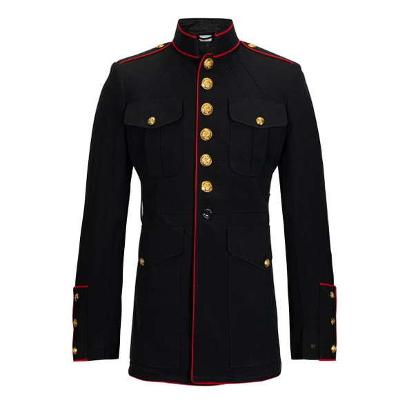 Front side of the Mens dress blue coat 