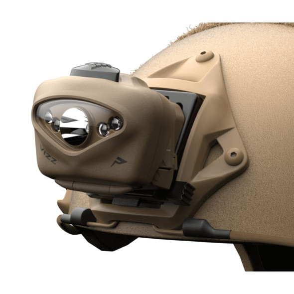 The light can be mounted on a helmet