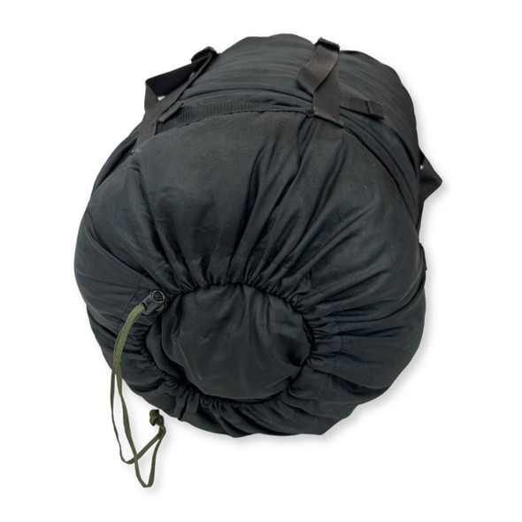 U.S. Issue Compression Stuff Sack Special in color black showing the drawstring U.S. Issue Compression Stuff Sack Special in color black showing the drawstring