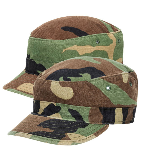 two used woodland nylon cotton patrol US Army issues caps