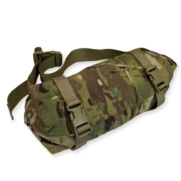 U.S. Issue MOLLE II Waist Pack in the color camo showing the pack and waist strap U.S. Issue MOLLE II Waist Pack in the color camo showing the pack and waist strap