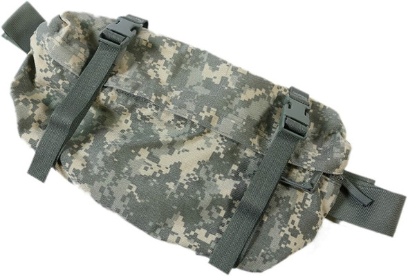 Back of the U.S. Issue ACU MOLLE II Waist Pack in used condition Back of the U.S. Issue ACU MOLLE II Waist Pack in used condition