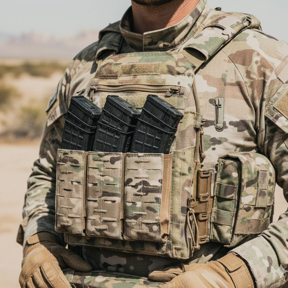 U.S. Made RTG Armor Plate Carrier show with Tripple mag panel